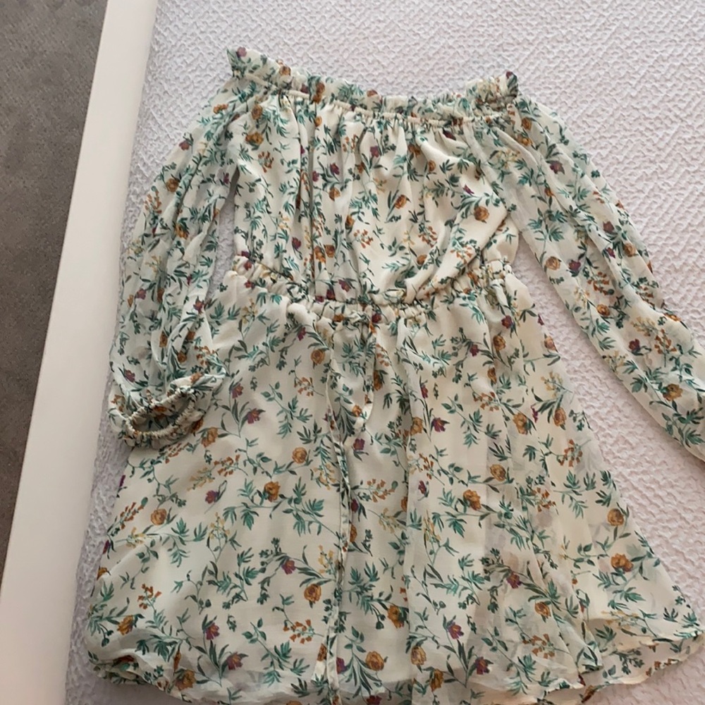 ASOS floral off the shoulder dress